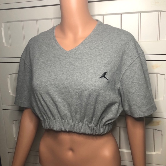 Jordan Tops - JORDAN gray crop top
